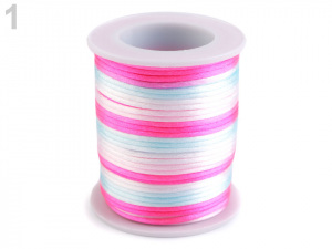 Saténová šňůra Ø2 mm duhová