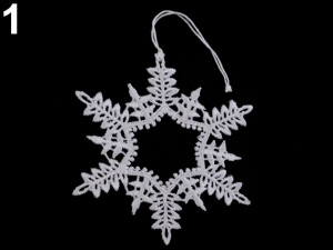 Vánoční krajková dekorace hvězda, vločka