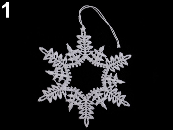 Vánoční krajková dekorace hvězda, vločka