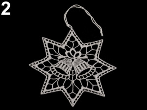 Vánoční krajková dekorace hvězda, vločka