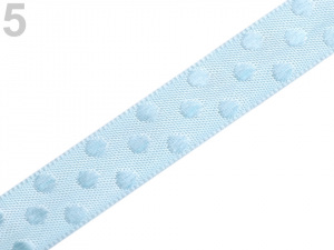 Saténová stuha s puntíky šíře 12 mm