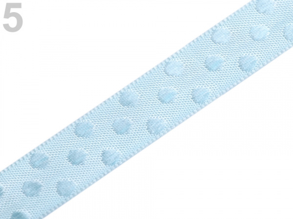 Saténová stuha s puntíky šíře 12 mm