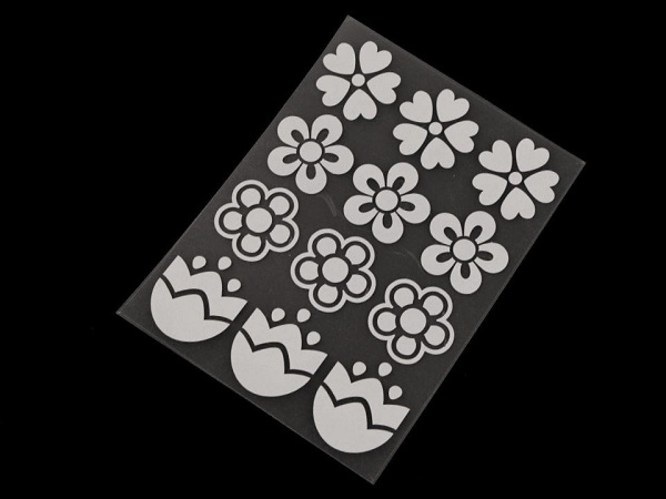 Reflexní nažehlovačky hvězda, květ, srdce, smajlík, auto, pes, ježek, tučňák, ruka 9x12 cm