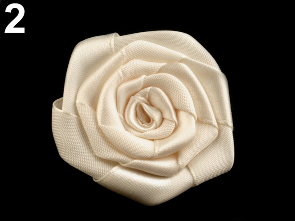 Brož / ozdoba saténová růže Ø5 - 5,5 cm