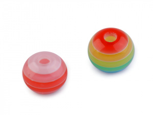 Plastové korálky s proužkem Ø6 mm