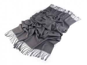 Šála jednobarevná s třásněmi 65x185 cm