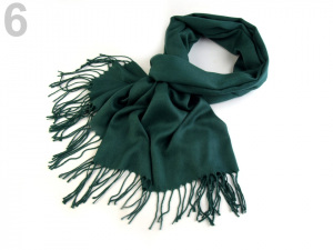 Šála jednobarevná s třásněmi 65x185 cm