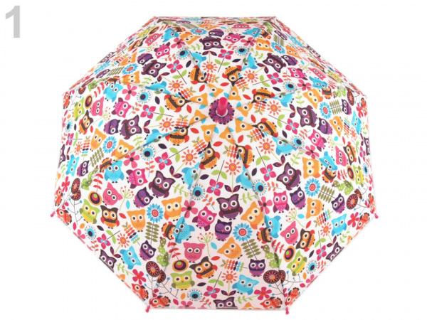 Dětský vystřelovací deštník s píšťalkou, sova, dinosaurus, auta, vesmír