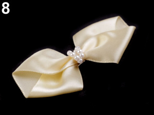 Mašle saténová 35x70 mm s perličkami