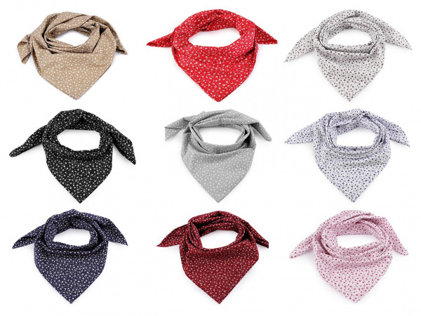 Bavlněný šátek s květy 65x65 cm