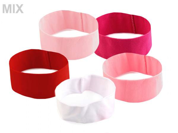 Elastická čelenka do vlasů jednobarevná