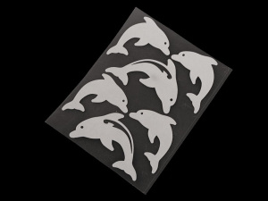 Reflexní nažehlovačky hvězda, květ, srdce, smajlík, auto, pes, ježek, tučňák, ruka 9x12 cm