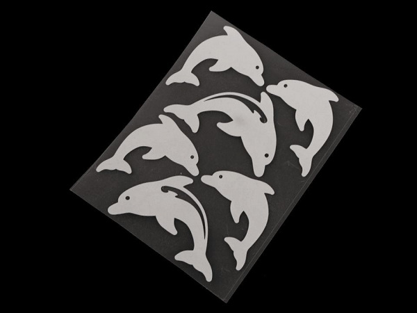 Reflexní nažehlovačky hvězda, květ, srdce, smajlík, auto, pes, ježek, tučňák, ruka 9x12 cm