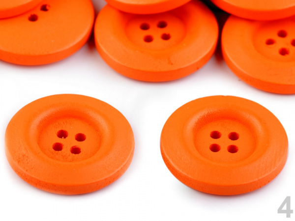 Dřevěný dekorační knoflík čtyřdírkový