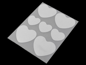 Reflexní nažehlovačky hvězda, květ, srdce, smajlík, auto, pes, ježek, tučňák, ruka 9x12 cm