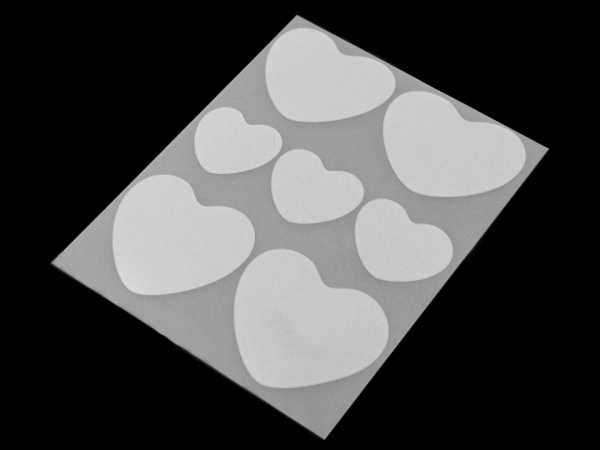 Reflexní nažehlovačky hvězda, květ, srdce, smajlík, auto, pes, ježek, tučňák, ruka 9x12 cm