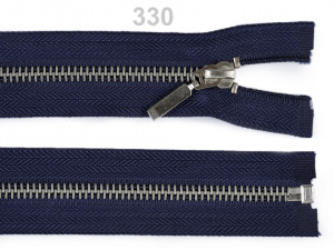 Kovový / mosazný zip šíře 6 mm délka 65 cm