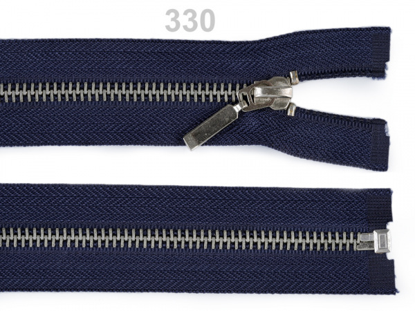 Kovový / mosazný zip šíře 6 mm délka 65 cm