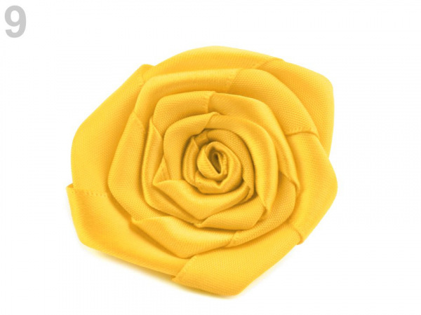 Brož / ozdoba saténová růže Ø5 - 5,5 cm