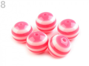 Plastové korálky s proužkem Ø16 mm