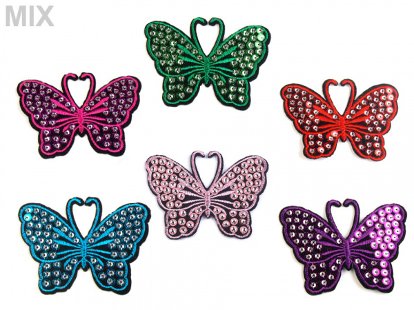 Nažehlovačka motýl s flitry