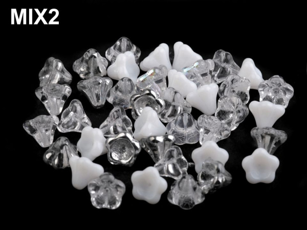 Skleněné korálky květ 11x13 mm