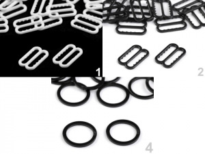 Posunovač a kroužek na prádlo šíře 14 mm plastový