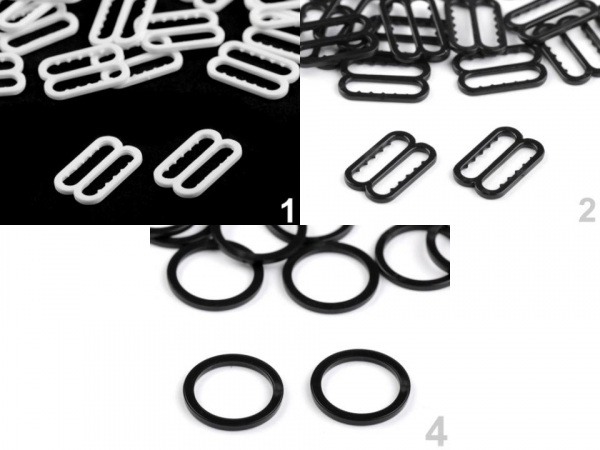 Posunovač a kroužek na prádlo šíře 14 mm plastový