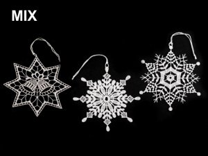 Vánoční krajková dekorace hvězda, vločka