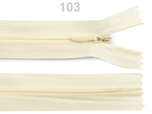 Spirálový zip skrytý šíře 3 mm délka 16 cm