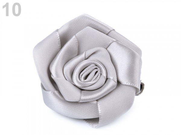 Brož / ozdoba saténová růže Ø5 - 5,5 cm