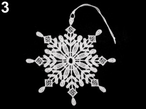 Vánoční krajková dekorace hvězda, vločka