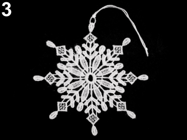 Vánoční krajková dekorace hvězda, vločka