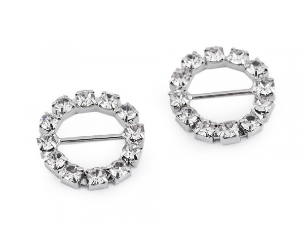 Štrasová spona / ozdoba Ø17 mm