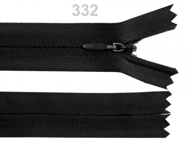 Spirálový zip skrytý šíře 3 mm délka 16 cm