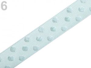Saténová stuha s puntíky šíře 12 mm