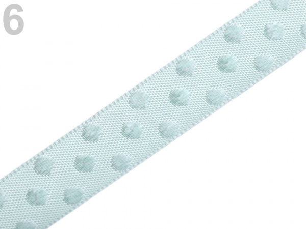 Saténová stuha s puntíky šíře 12 mm
