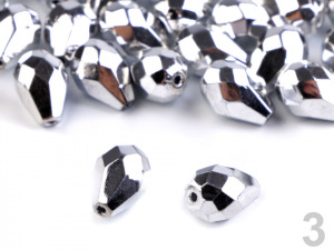 Skleněné korálky broušené kapky 7x10 mm