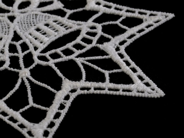 Vánoční krajková dekorace hvězda, vločka