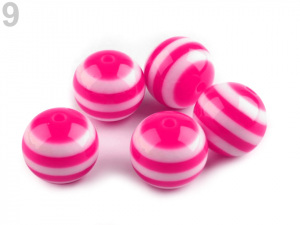 Plastové korálky s proužkem Ø16 mm