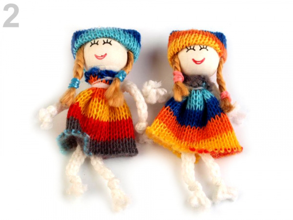 Textilní panenka / nášivka 8 cm