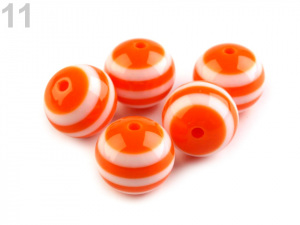 Plastové korálky s proužkem Ø16 mm