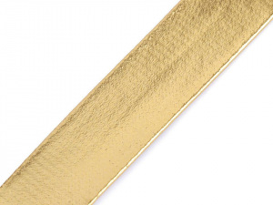 Šikmý proužek koženkový šíře 20 mm stříbrný, zlatý