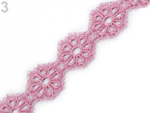 Vzdušná krajka / vsadka šíře 25 mm květy