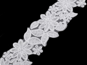 Vyšívaný prýmek / krajka na monofilu šíře 70 mm