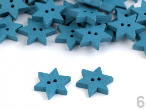 Dřevěný dekorační knoflík hvězda