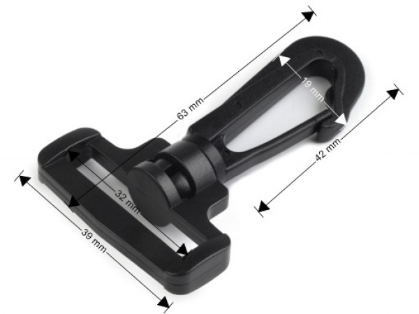 Plastová karabina šíře 32 mm