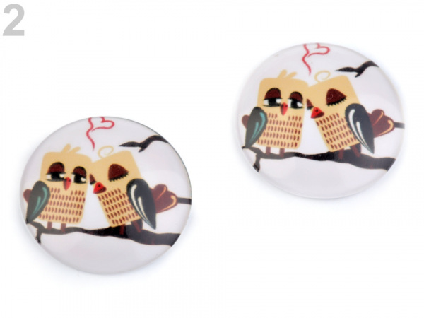 Kabošon sova, ptáček Ø30 mm