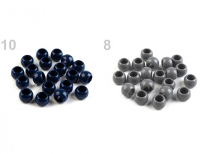 Plastové korálky s velkým průvlekem 7x10 mm