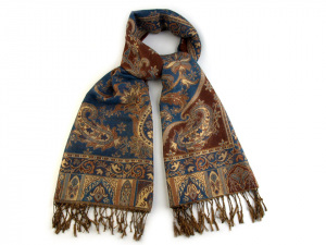 Šála s lurexem s třásněmi